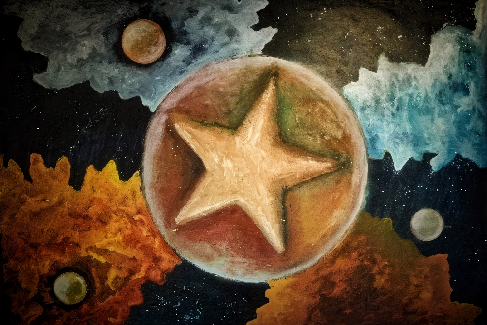 painting of two people on a beach